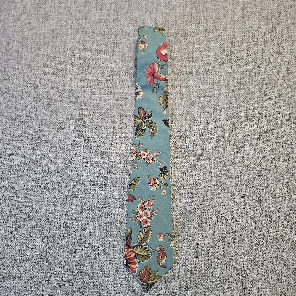 STEVE SCHEINER Vintage MADE IN U.S.A. Multicolor Floral Cotton Tie Grandpa Core